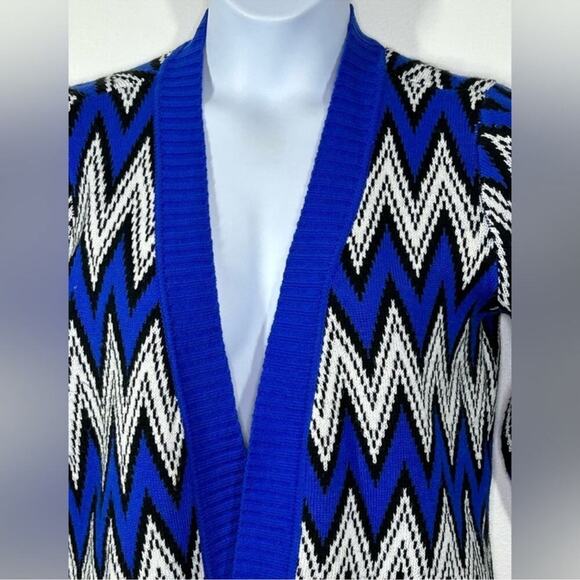 Allison Brittney Chevron Grandpa Open Front Vintage Cardigan Size Large - Picture 14 of 15